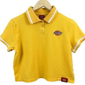 Dickies Cropped Polo Shirt Yellow Size Medium